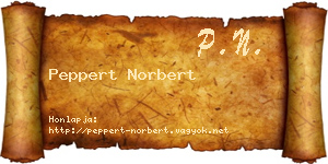 Peppert Norbert névjegykártya