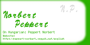 norbert peppert business card